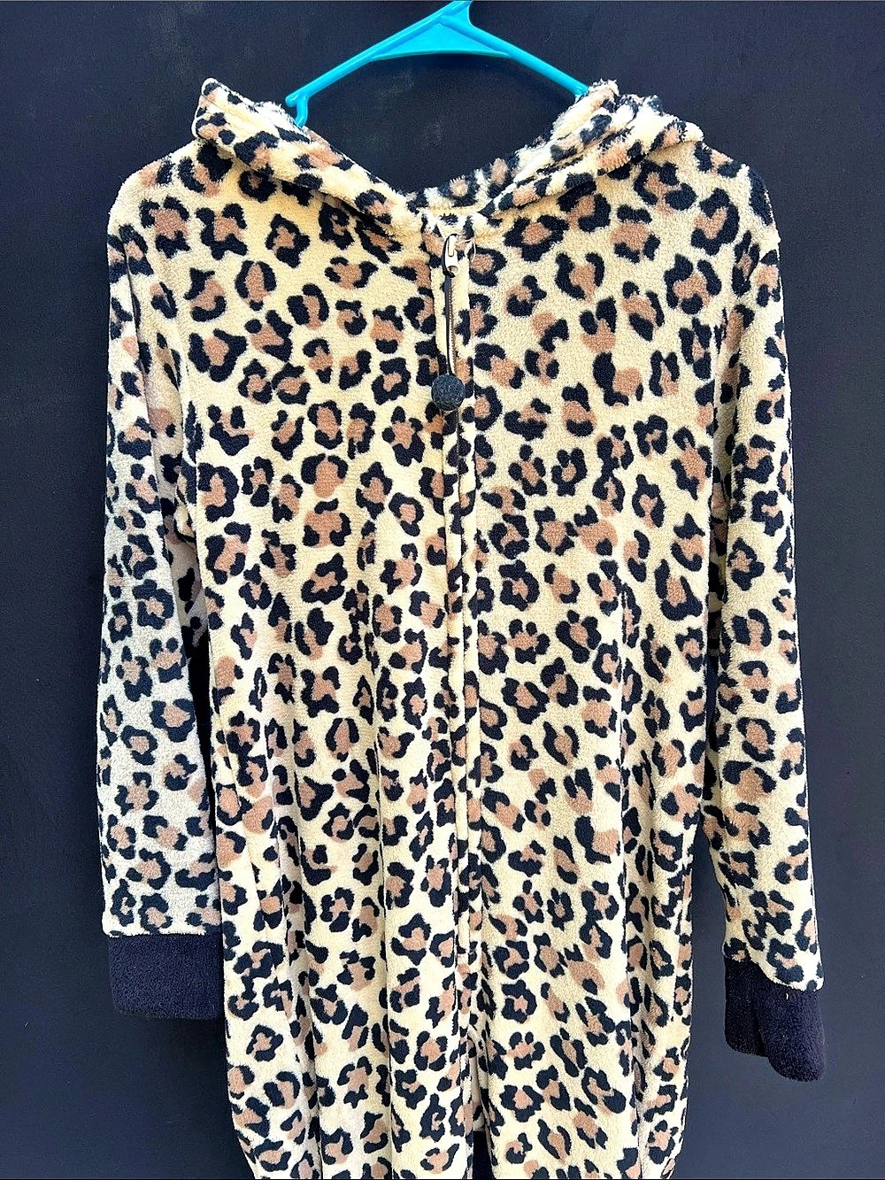 PJ Couture Leopard Print Hooded Onsie Size Small